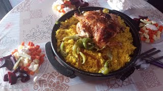 حنان رجعات و لشهيوات وجدات،أرز مذخن بالدجاج محمر smoked chicken with rice Moroccan recipe. يا سلااام
