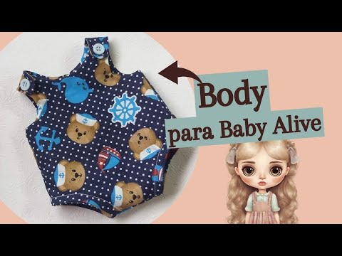 Vestido Simples p/bonecas American Girl e Baby  Alive🎀PAP🎀DIY🎀TUTORIAL🎀Van Borh 