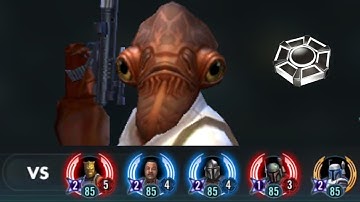 Ackbar Omicron vs Bounty Hunters | swgoh