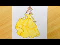 Princess belle drawing  drawing princess belle  disney  colored pencil