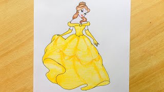 Princess Belle Drawing | Drawing: PRINCESS BELLE | Disney | Colored Pencil screenshot 5