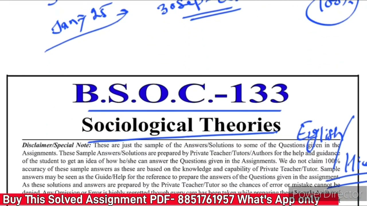 BSOC 133 Solved Assignment 2023-24 | BSOC 133 Solved Assignment 2024-25 English medium | BSOC 133