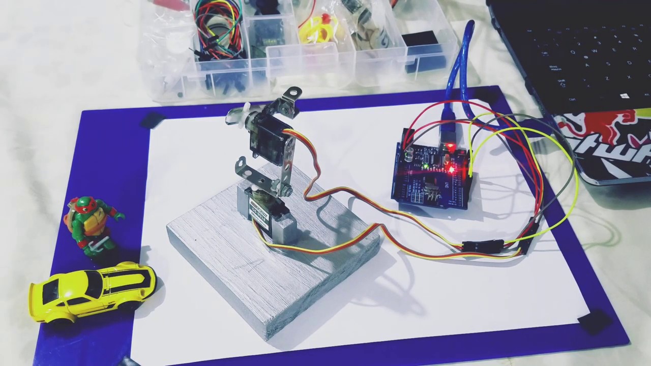 brazo robótico 2 servos Arduino UNO YouTube