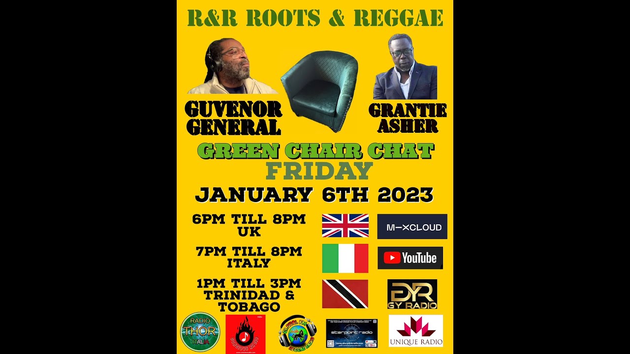 Watch R&R ROOTS AND REGGAE GREEN CHAIR CHAT GRANTIE ASHER & GUVENOR GENERAL on YouTube Watch R&R ROOTS AND REGGAE GREEN CHAIR CHAT GRANTIE ASHER & GUVENOR GENERAL on YouTube