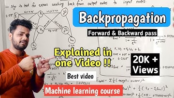 Backpropagation algorithm with solved example in machine learning |Backpropagation explained|Lec-41