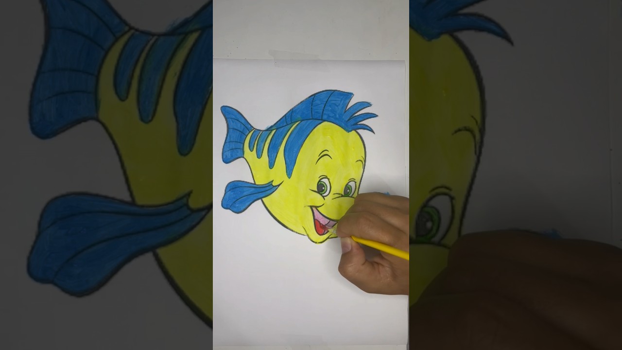 A Pequena Sereia linguado peixinho amigo da princesa Ariel desenho animado  da Disney princesa Ariel - YouTube, image size:1280x720