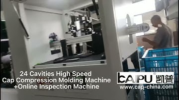 24 Cavities High Speed Cap Compression Molding Machine+Online Inspection Machine