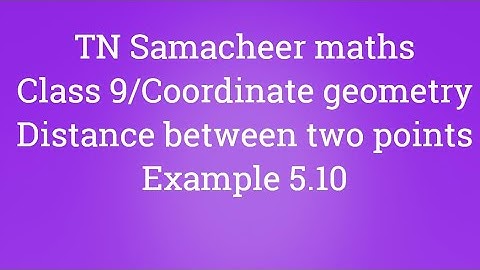 Example 5.10 Class 9 Coordinate geometry Tamilnadu Samacheer maths Nithyaganesh Maths