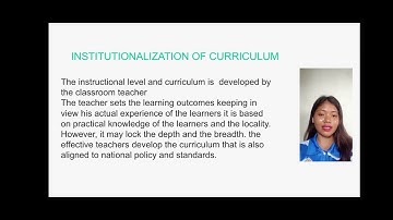 Ed 301.The Teacher and the School Curriculum.  Curriculum Implementation.Institutionalization 