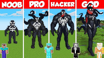 VENOM STATUE HOUSE BUILD CHALLENGE - Minecraft Battle: NOOB vs PRO vs HACKER vs GOD / Animation