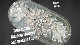 #379 EN: Trinket Tray Magical Flowers and Crackle Effect | #epoxyresin