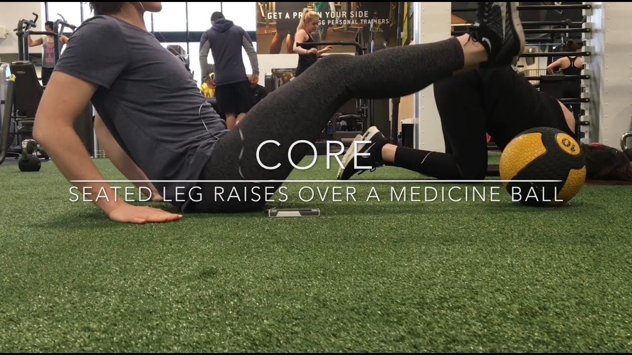 Seated Leg Raises over a Medicine Ball [core/ab exercise] YouTube