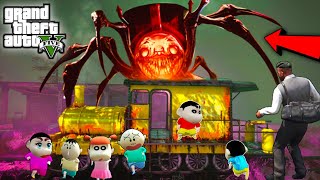 GTA 5 : Franklin & Shinchan Going To HORROR TRAIN PLACE in SUMMER VACATION In GTA 5 ! JSS GAMER
