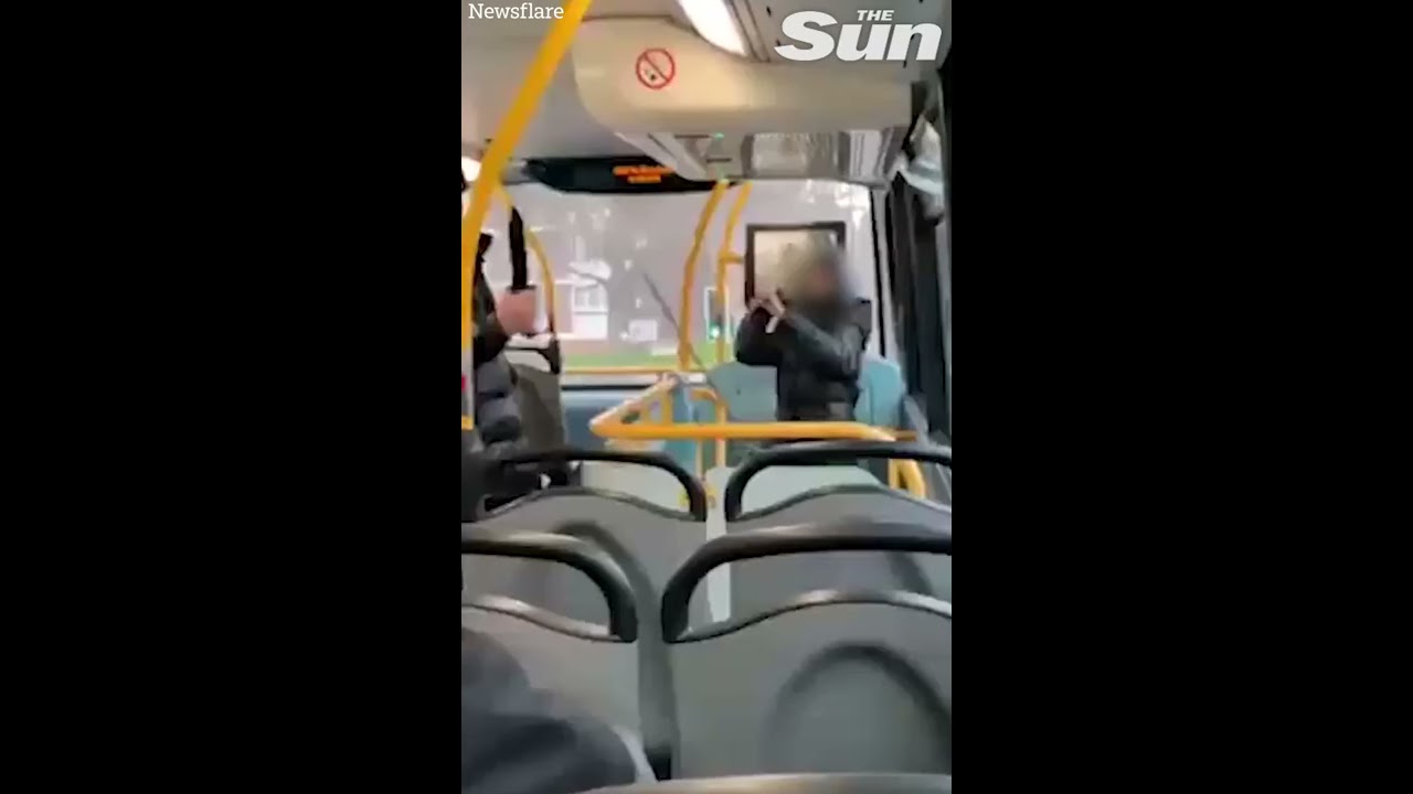 Schoolboys Armed With Knives And SWORD Brawl On London Bus Shorts 