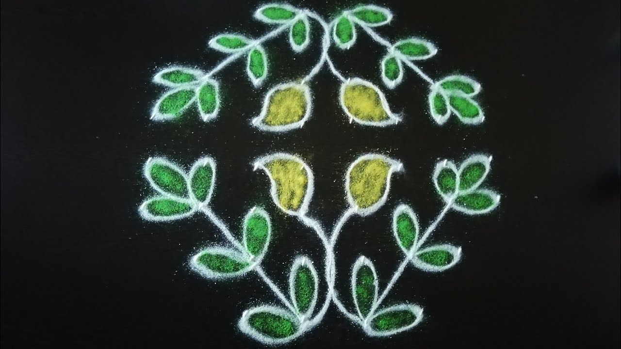 Easy rongoli design with 8-4-4 dots - YouTube