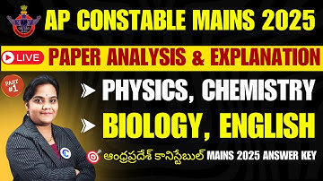 AP Constable Mains 2025 | Complete Paper Analysis & Explanation | AP PC Mains Key | AP కానిస్టేబుల్