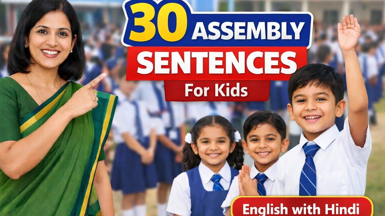 Sentence For Assembly 30 Assembly English Sentences for Kids | Easy English with Hindi ...