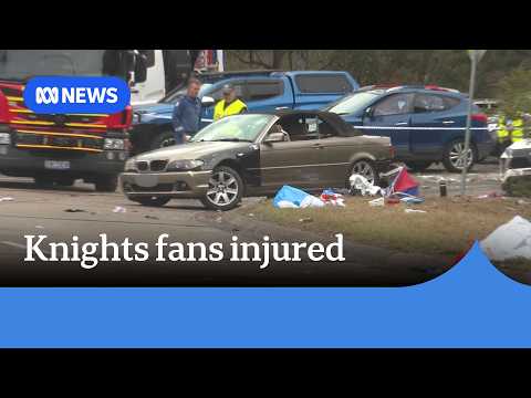 Nine injured, driver arrested after car crashes into Knights fans in Newcastle | ABC NEWS