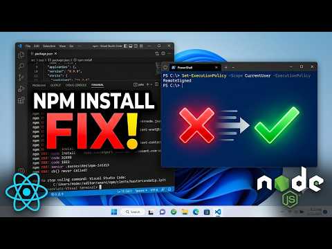 ✅ Fix NPM Install Error in Windows | Set-ExecutionPolicy Problem Solved (2026)