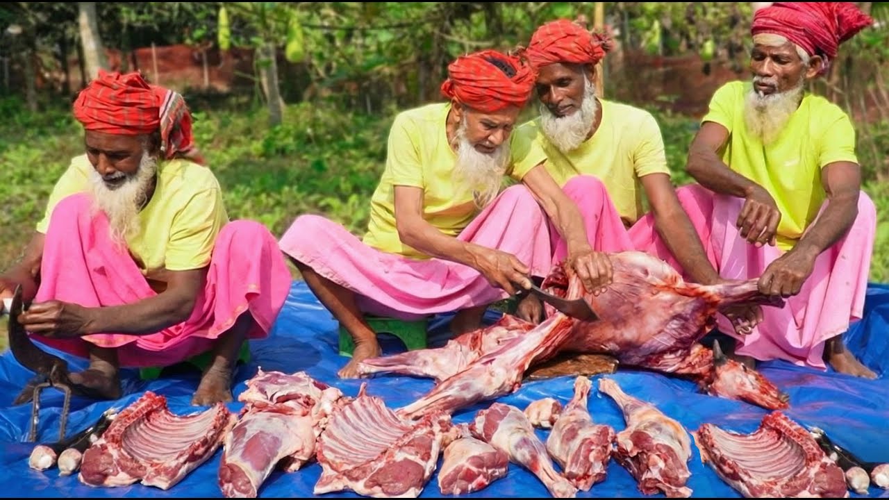 Whole Goat Mutton Tehari Cooking by Grandpas | আস্ত খাসি দিয়ে মাটন তেহারি রান্না | Bengali Vlog