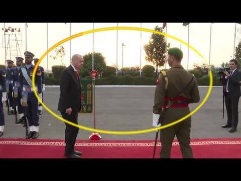 Cumhurbaşkanı Erdoğan'a Pakistan'da ilginç asker karşılaması