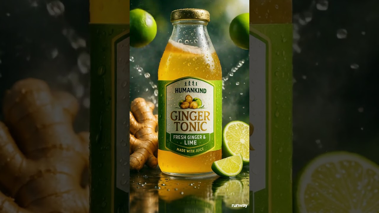 Humankind Ginger Tonic Label Design – Fresh, Natural & Bold