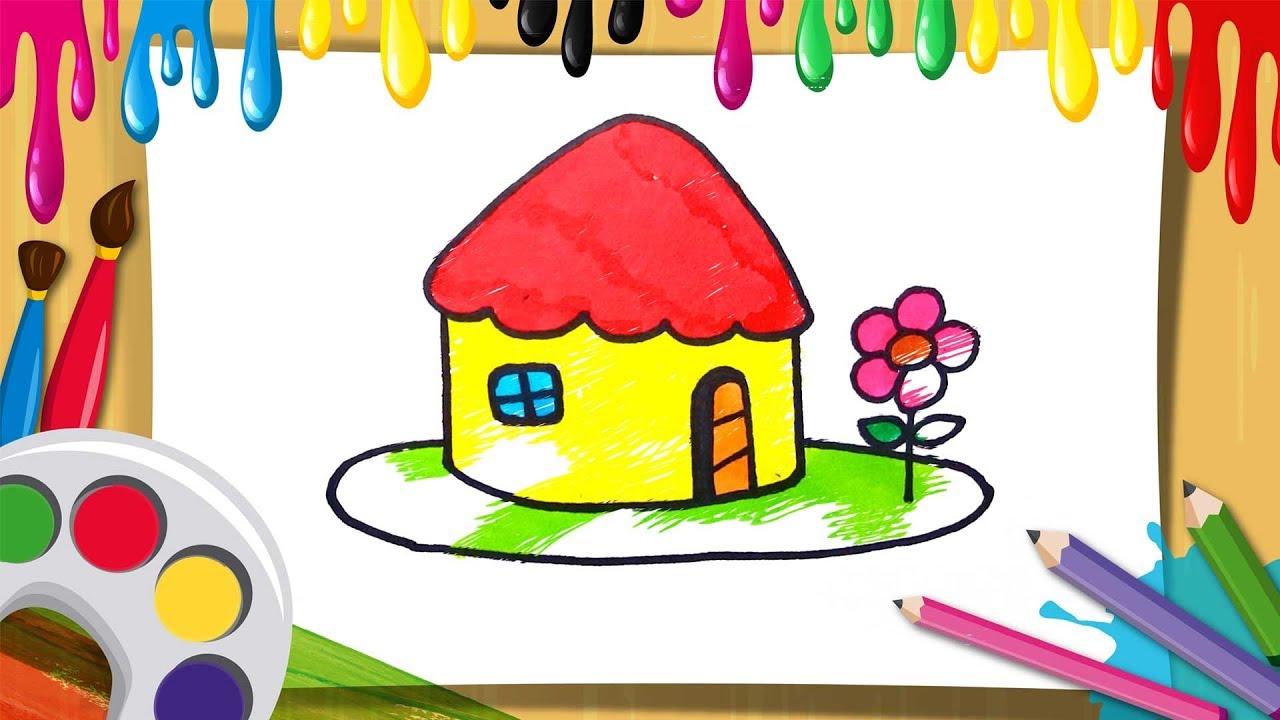 How To Draw And Color Little House For Kids Learn Coloring Step By how-to-draw-and-color-little-house-for-kids-learn-coloring-step-by
