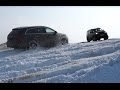 Audi Q7 и Уаз Патриот на бездорожье.