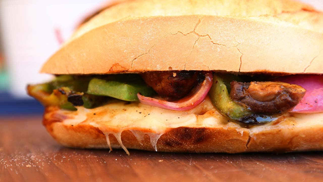 Philly Mushroom Melt Recipe | Vegetarian BBQ | The Domestic Geek