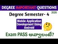 Degree Semester 4 - Mobile Application Development Using Android How to PASS Most ImportantQuestions