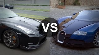 BUGATTI VEYRON vs NISSAN SKYLINE   Nissan Skyline R34 GTR vs Bugatti Veyron Drag Race 1000bhp Skyline Vs Bugatti Veyron