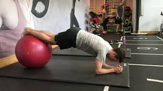 Exercise Ball Toe Taps
