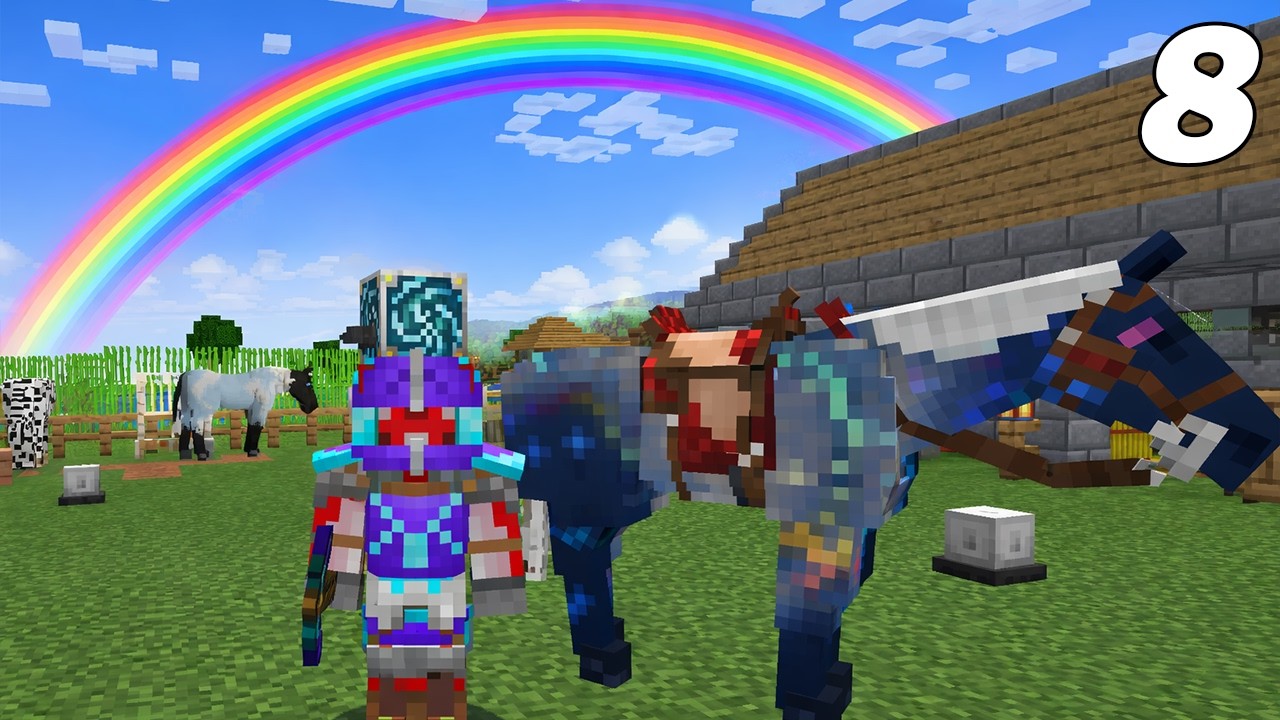 J'ai un magnifique cheval Arc en ciel ! Ranch Simulator Minecraft 8