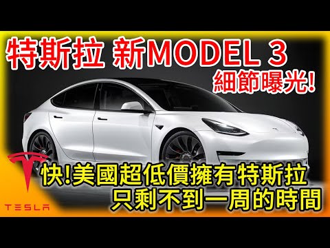 新Model 3 細節曝光!中國車市價格戰打到血流成河，特斯拉成最大贏家?美國超低價購入Tesla最後機會! 二手車價狂跌，如何減少損失?