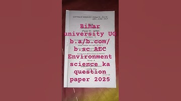bihar university UG SEMESTER 2ND B.com/B.a/B.sc AEC Environment science ka question paper#brabu#exam