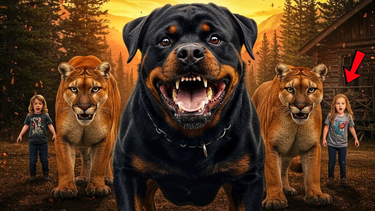 Este ROTTWEILER salvó a 4 NIÑOS del ATAQUE de 2 PUMAS: Registrado en câmara