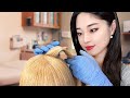 Asmr doctor damaged hair check and treatment