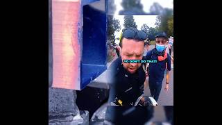 Protesters try to stop biker in the middle of the road 😱 ‪@675kane‬