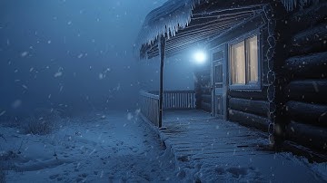 Heavy Blizzard at an Old Log Cabin┇Howling Wind & Blowing Snow┇Sounds for Sleep, Study & Relaxation