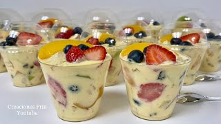 Postre Cremoso de Vainilla Piña y Frutas Para Vender Super Delicioso