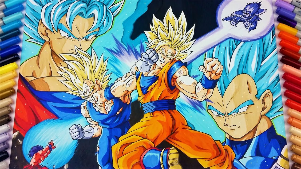 Dessiner Goku VS Vegeta - Super Saiyans Blue - Vidéo Dailymotion