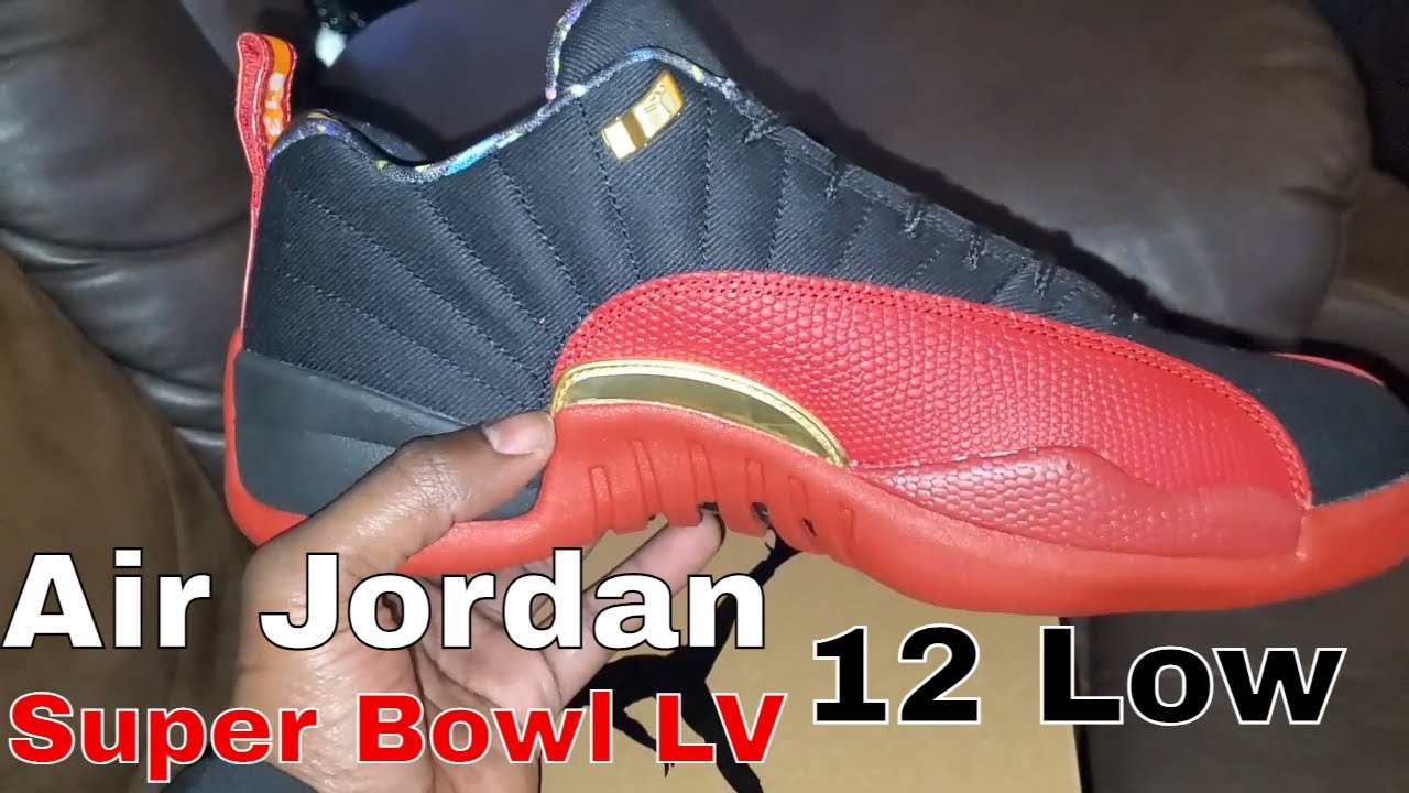 jordan 12 low super bowl on feet