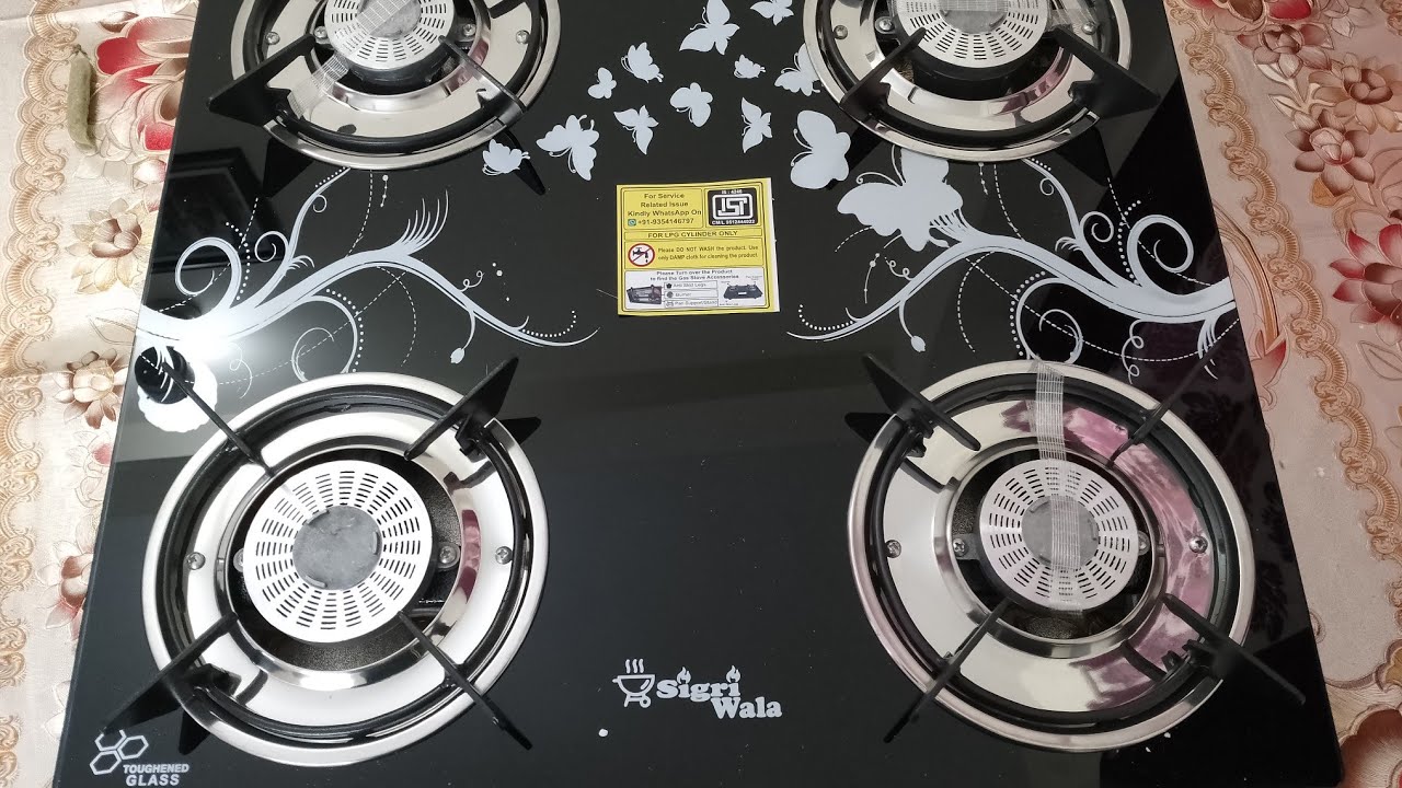 Sigri wala 4 Burner tornado Delux Design Glass Manual Gas Stove (4