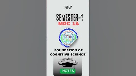 MDC-1A Syllabus 2024-28 | Foundation of Cognitive Science | FYUGP Sem 1 Ranchi University #fyugp