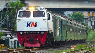 CC206 MENGAMUK‼️|| NONTON KERETA API NGEBUT   KLAKSON PANJANG DI PERLINTASAN SEPANJANG 
