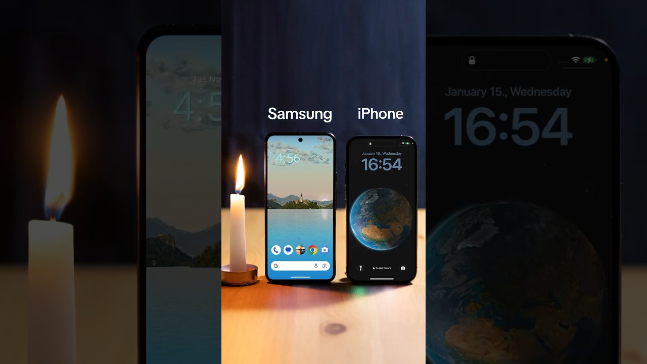 Live wallpapers compared on iPhone and Samsung. These wallpapers do not drain your battery🤓🔋