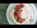 easy mousse cake recipe no bake /粵語/中文/草莓 蛋糕/ 士多啤梨jelly蛋糕 How To Made  cc subtitle