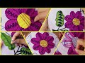 A que no has visto esta bonita puntada de flores🌺 embroidery for beginners