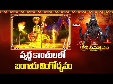 స్వర్ణ కాంతులలో బంగారు లింగోద్భవం l Koti Deepotsavam 2025 l NTV