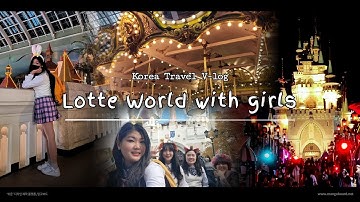 [Korea Travel V-log] Seoul Lotte world day in school uniform ㅣ Indoor Theme park ㅣ Mukbang v-log